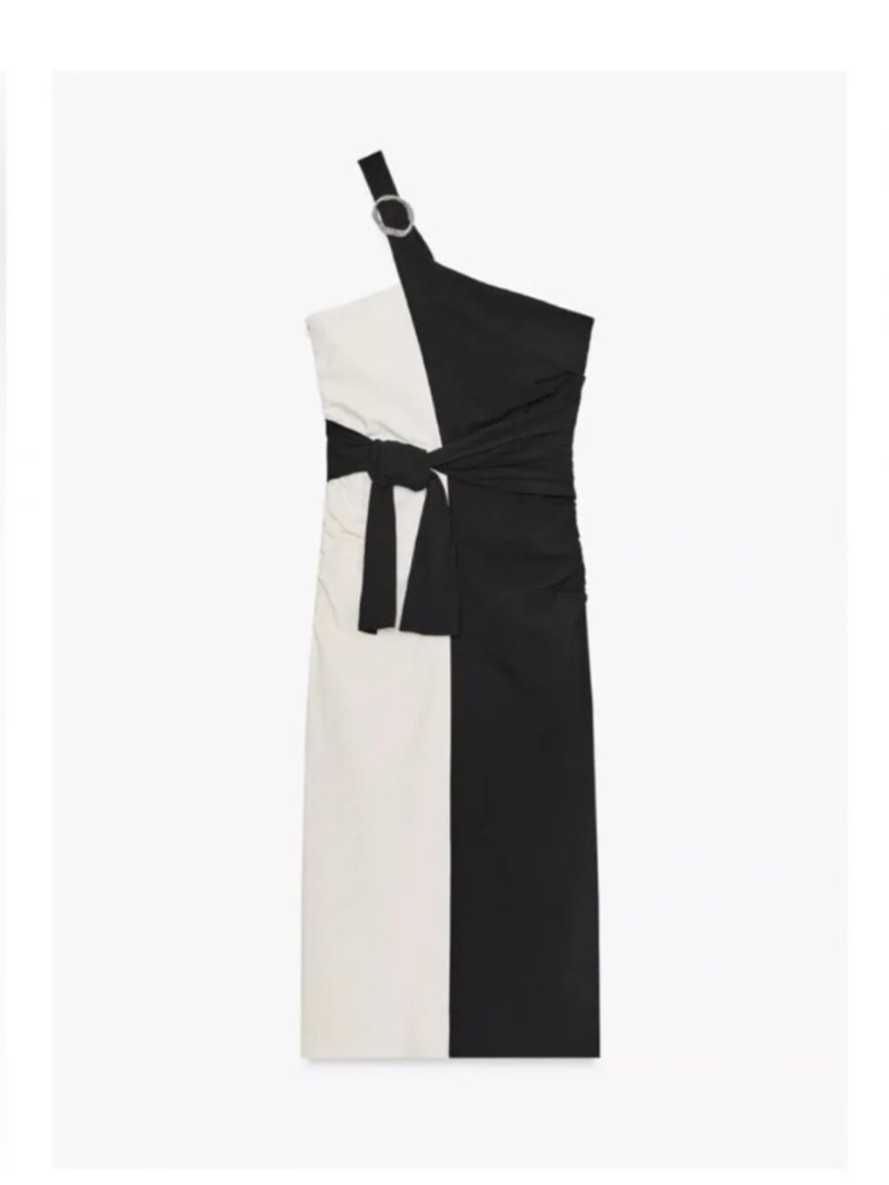 Zara Knotted Combination Midi Dress